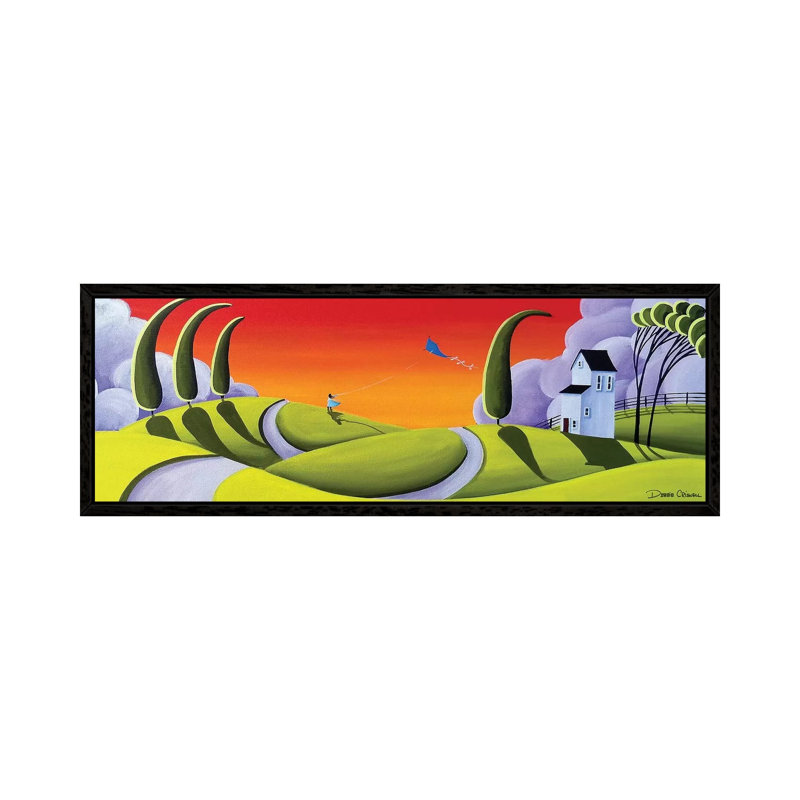 Whirly Winds by Debbie Criswell - Panoramic Print on Canvas, Black Framed, 30.48 cm H x 91.44 cm W
