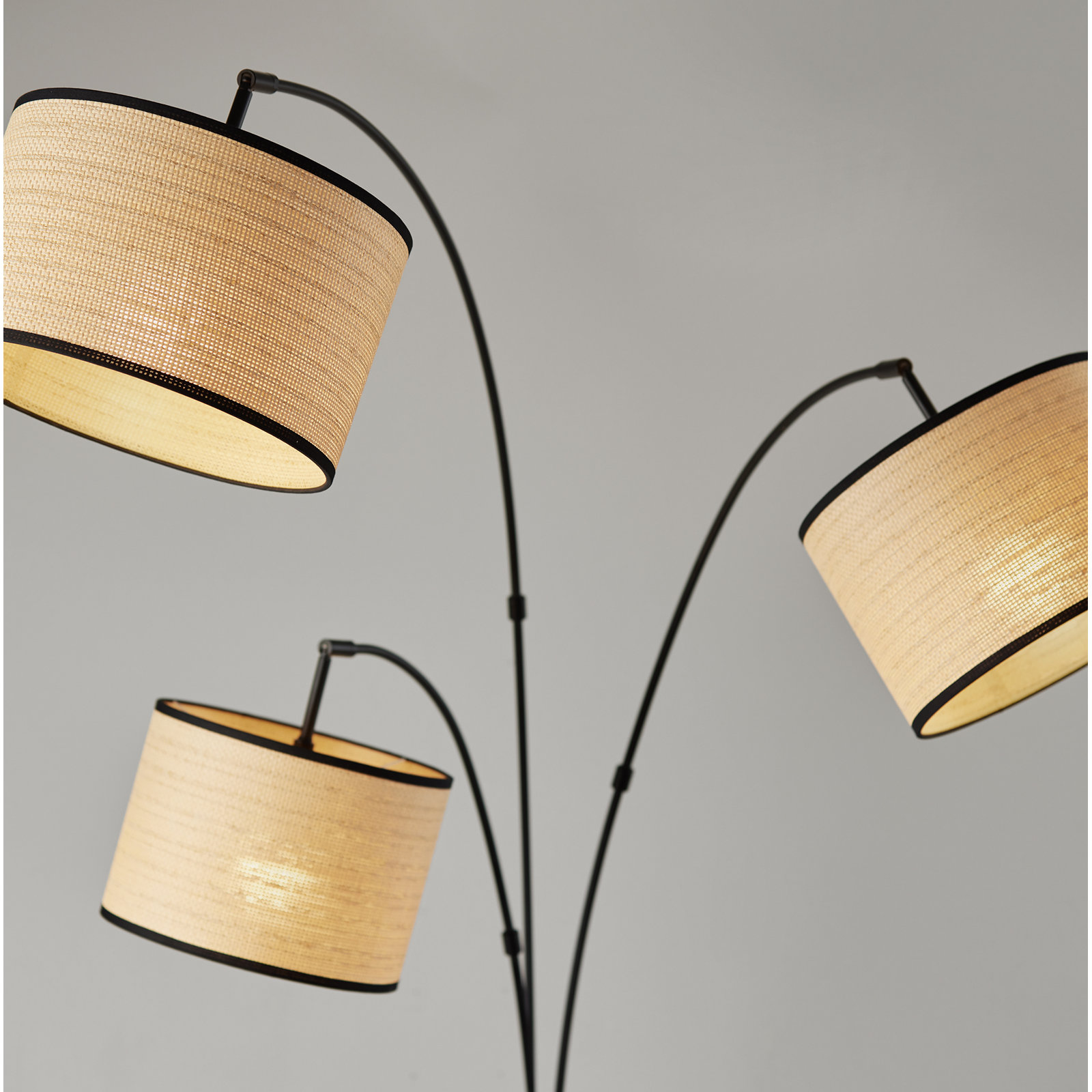 Felice 74'' Floor Lamp, Black, Natural/Black