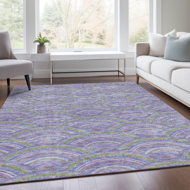 Premium Machine Washable Prisco Lavender Rug, Rectangle 3' x 5'