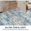 Tapis lavables pour le salon, tapis de chambre à coucher floraux bleus rétro-251838017
