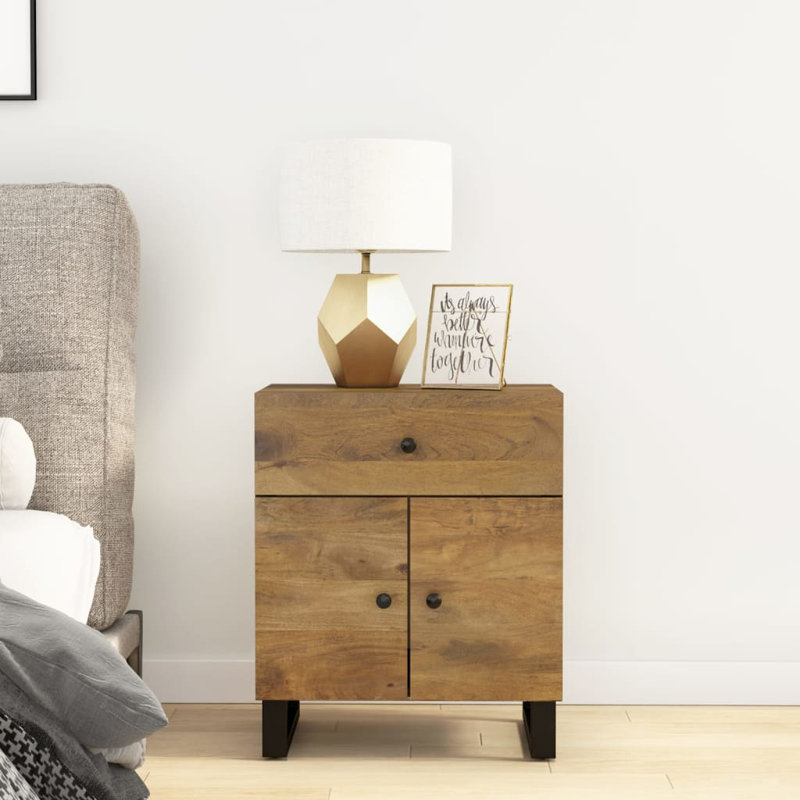 Launcest 50cm W Metal Bedside Table