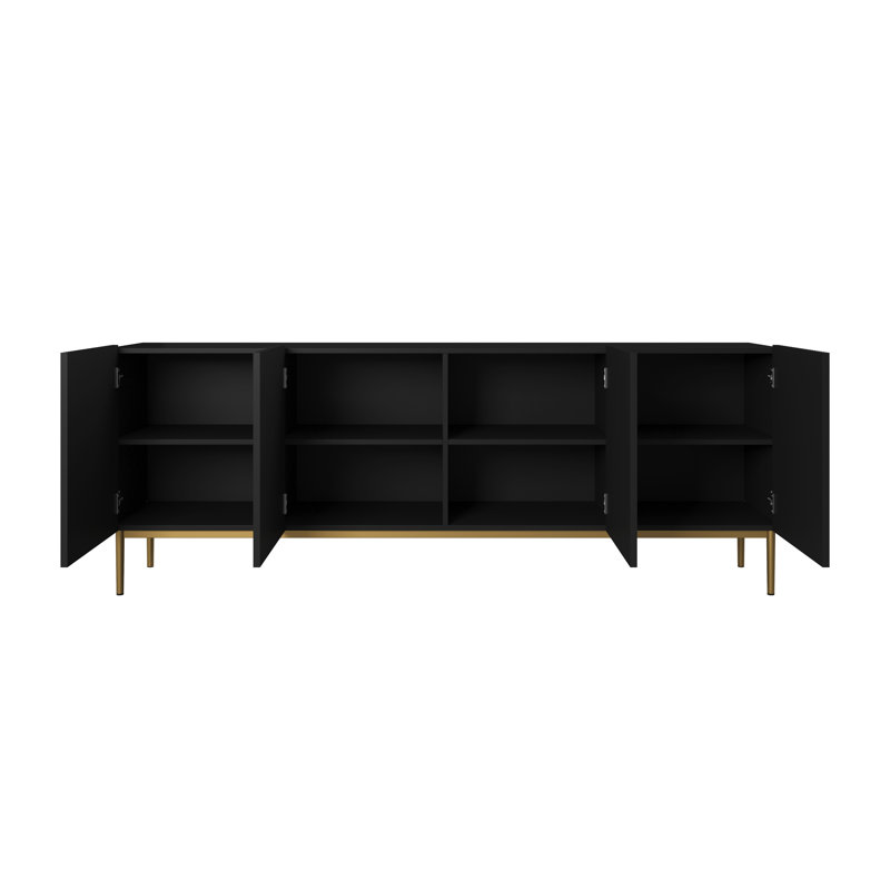 Sideboard 200 4D, Black/Gold