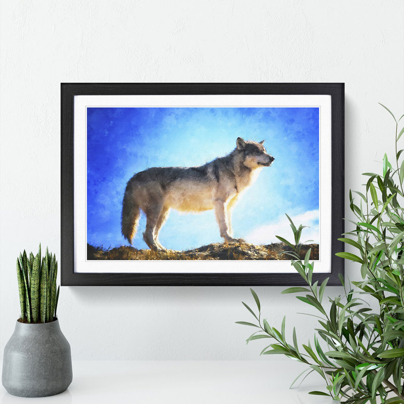Wolf Vol.1 - Picture Frame Painting, 27cm H x 36cm W x 2cm D, Black Framed
