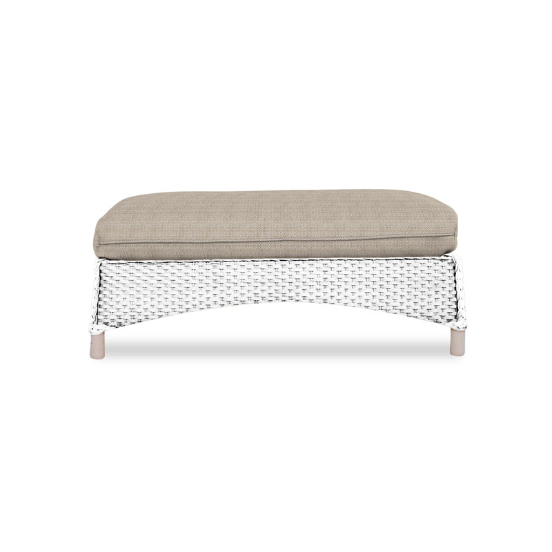 Mandalay Outdoor Ottoman, Beach Natural, Hickory