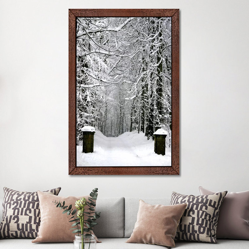 Winter Time - Print on Canvas, 101.6 cm H x 66.04 cm W, Brown Floater Framed