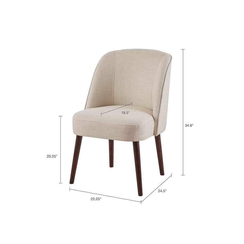 Charmante chaise de salle à manger à dossier arrondi pour un confort et un style durables, Polyester naturel