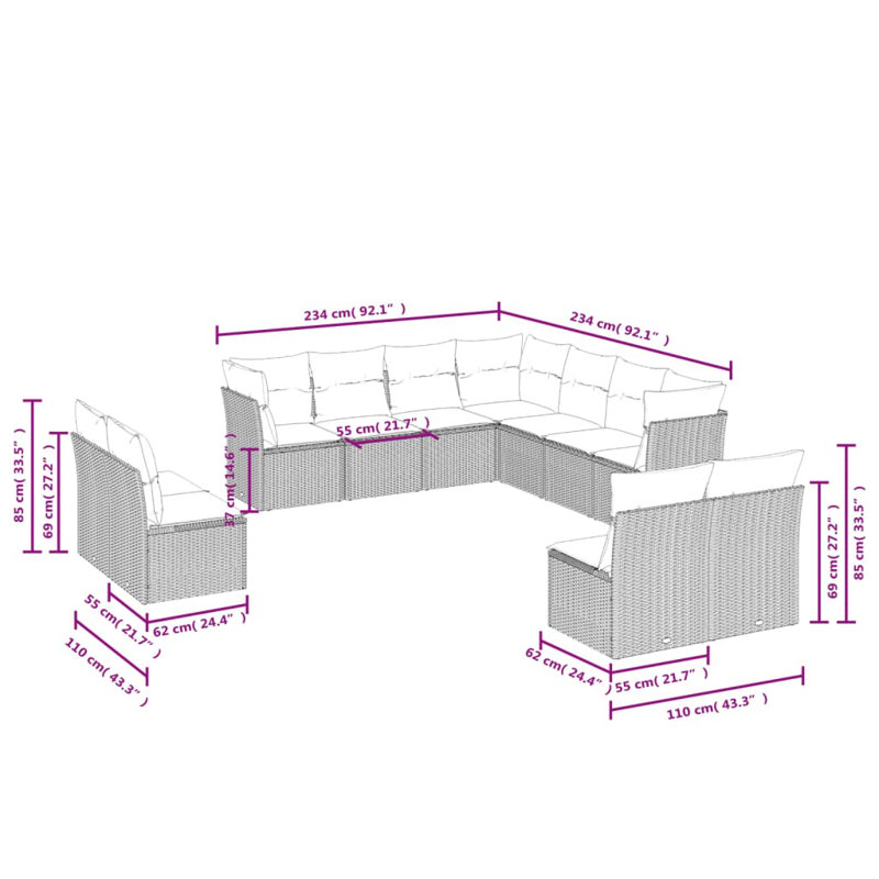Vidaxl Garden Sofa Set
