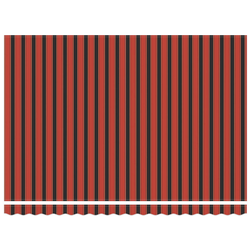 VidaXL Polyester Cover Retractable Patio Awning, 400cm W x 300cm D, Striped, Orange/Black/Yellow/White