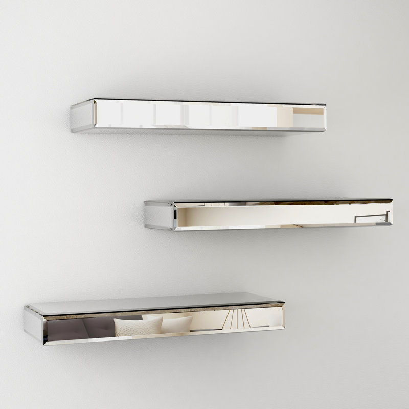 Ceasia 3 Piece Floating Shelf, Silver