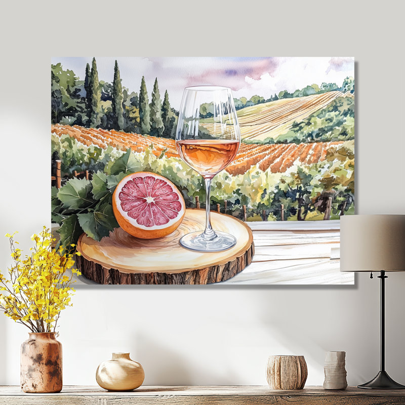 Birtie - Art mural de vignoble pour le salon, H 24 po x l 32 po, Toile tendue, Ne s’applique pas
