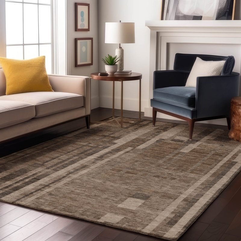 Tapis à rayures Emerson AMF1063 lavable à la machine de qualité supérieure, Rectangle 10 pi x 14 pi