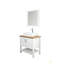 Meuble-lavabo 32 po avec lavabo, meuble-lavabo simple avec portes et tablette ouverte, petit meuble-lavabo en bois massif avec ensemble lavabo et miroir