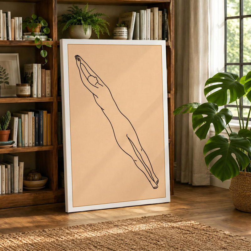 Elongated Study Minimalist - Wrapped Canvas, 24x16 - 61.0 x 40.6 cm, Terracotta Border