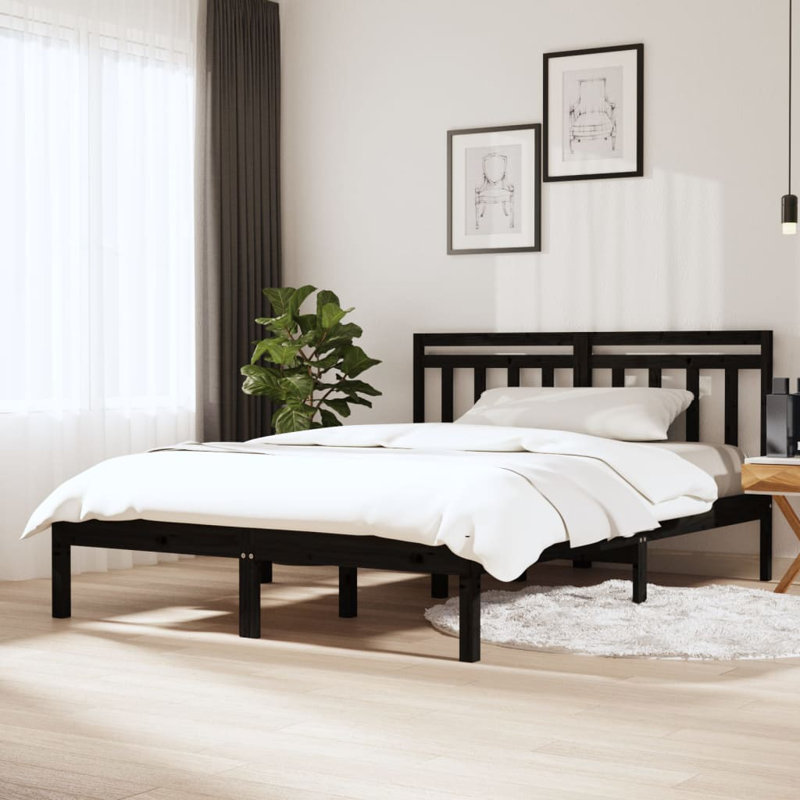 Bed Frame Solid Wood, Kingsize (5'), Brown
