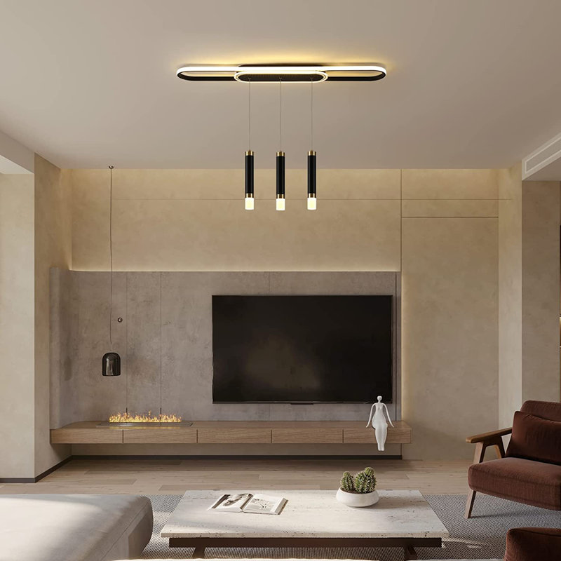 Muscato 3 - Light Black LED Kitchen Island Pendant, 3 Lights