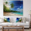 «Sunset Beach with Palm», reproduction de photo sur métal-820909821-820909822