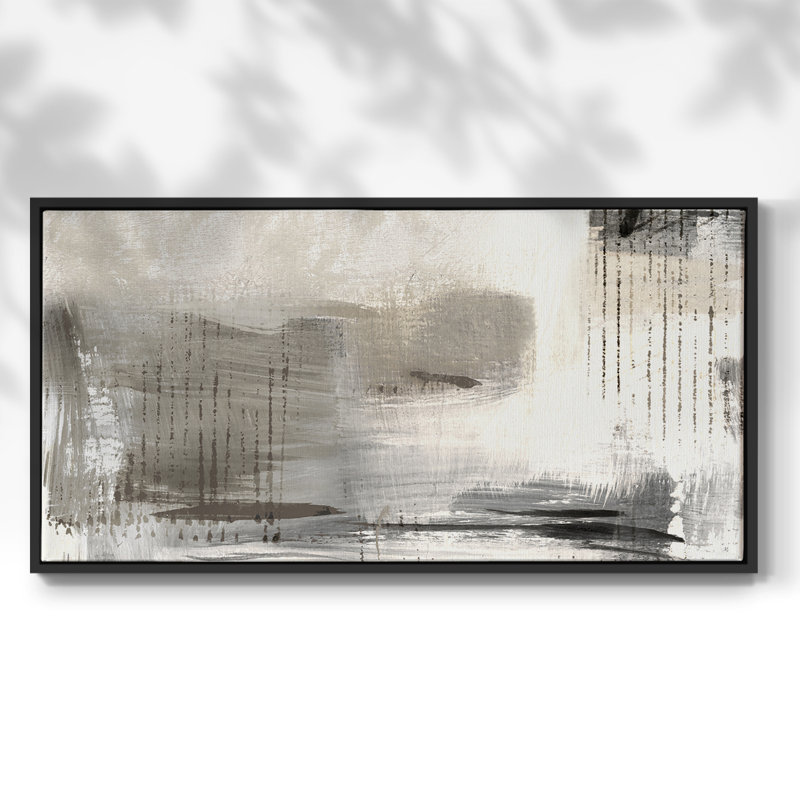 «Subtle Shadow Evening», toile tendue avec châssis encadré, prête à être accrochée, H 17 po x l 33 po, Noir