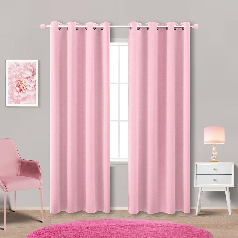 Blackout Curtain Pair, 52" W x 84" L, Pink