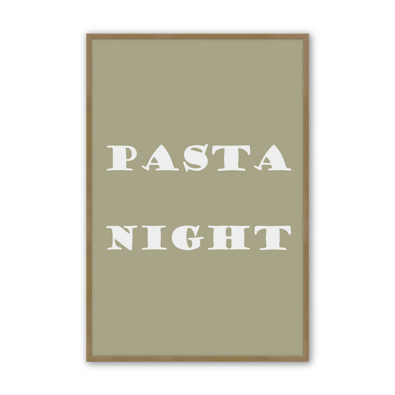 Imprimé Pasta Night, H 25,25 po x l 19,25 po, Or brossé