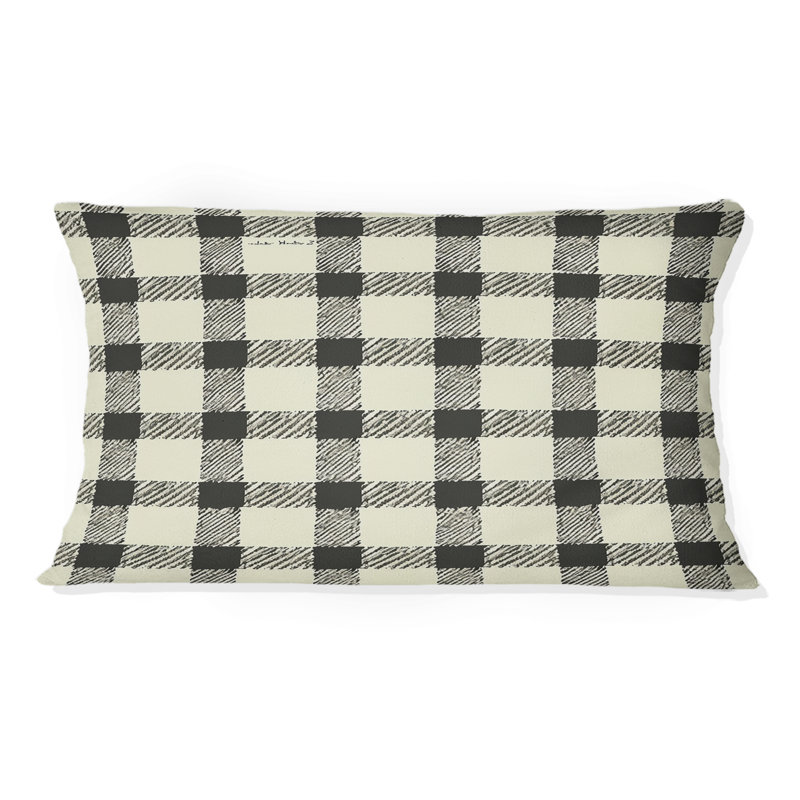 Coussin noir moderne Houndstooth III - moderne