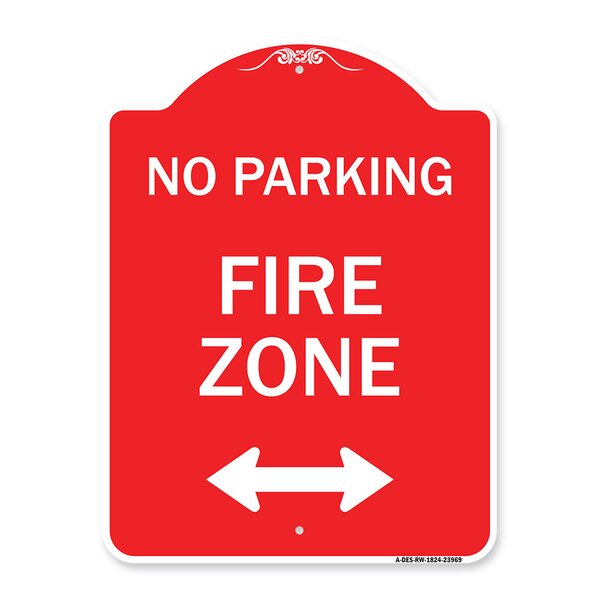 Signmission Designer Series Sign - Fire Zone With Bidirectional Arrow ...