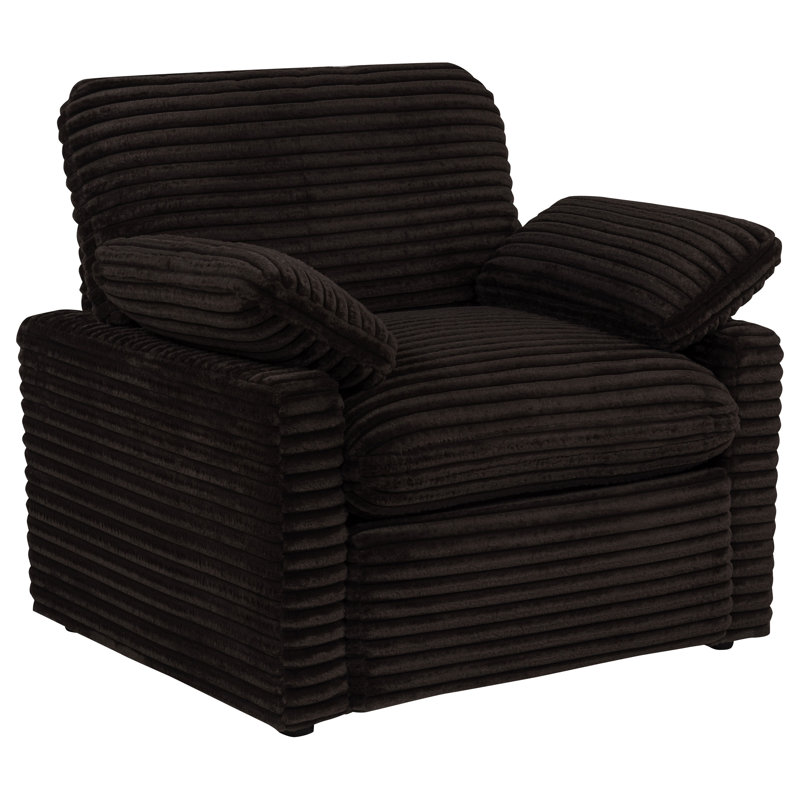 Collins Upholstered Power Recliner Chair Chocolate Brown, Chocolate Brown