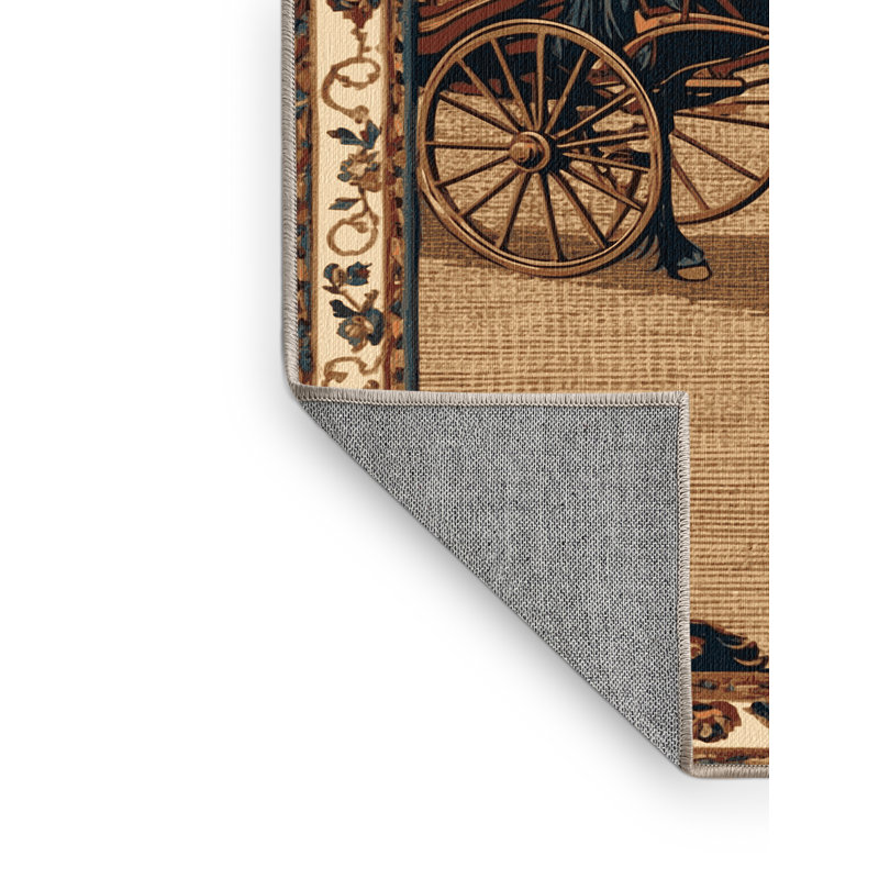 Tapis de transport brun lavable à la machine, Rond 7 pi