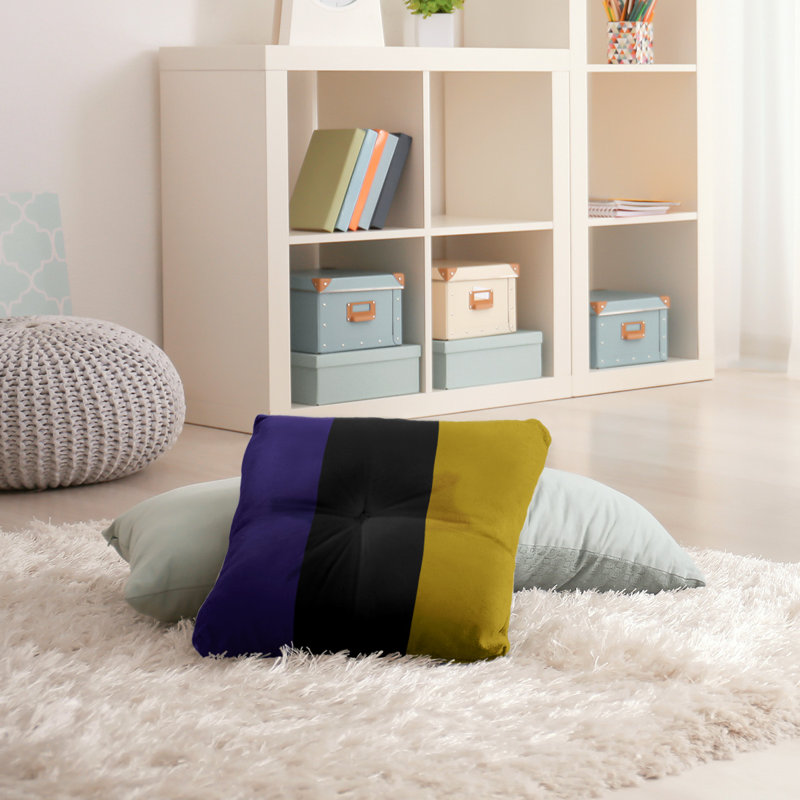 Coussin de sol touffeté baltimore retour, 26 po x 26 po, Noir