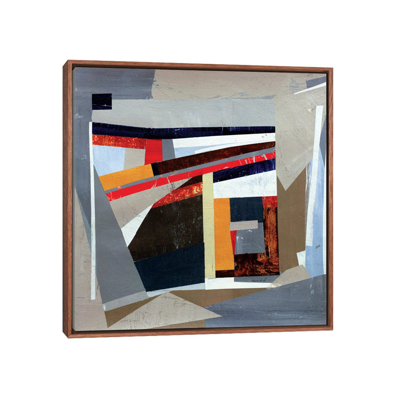 « Mid-Century »-impression, H 18 po x l 18 po x 1,5 po, Toile avec cadre en bois classique