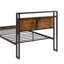 Twin Size Metal Platform Bed Frame With Wooden Headboard And Footboard With USB LINER, LED Lights ,No Box Spring Needed, Large Under Bed Storage