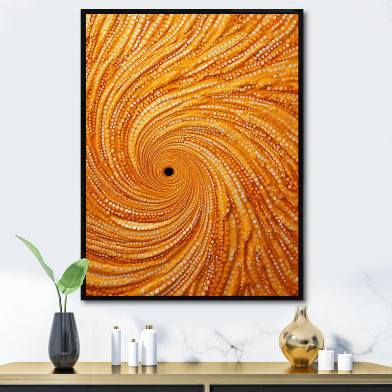 Abstract Spiral Reverie III - Abstract Collages, art mural, Cadre flottant noir, H 20 po x l 12 po x P 1 po