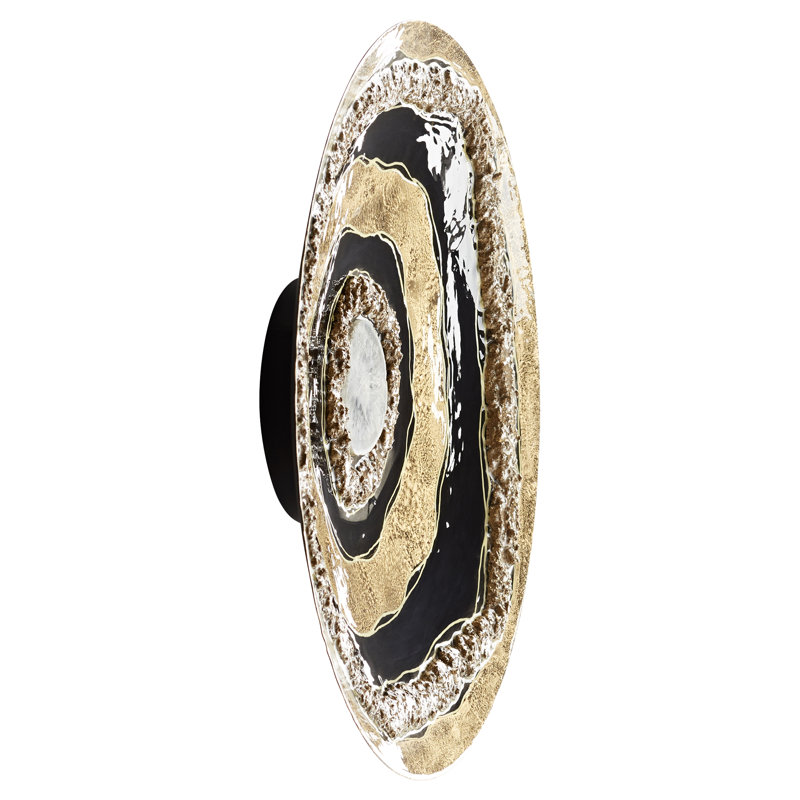 Skipping Rocks Rustic Abstract Wall Decor on Metal, 19.5" H x 19.5" W x 3.75" D