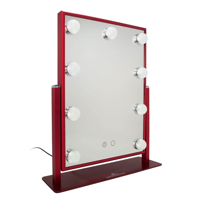Miroir de maquillage Hollywood Touch Duotone avec 9 ampoules DEL, Rouge