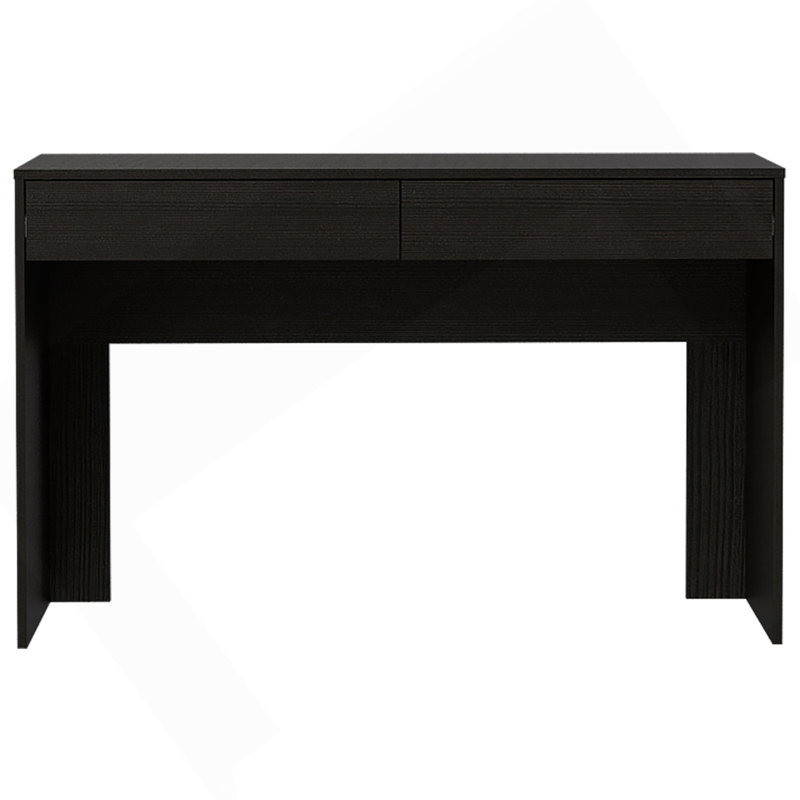 Bureau d'ordinateur avec deux tiroirs d'écriture, noir, Noir