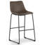 Ensemble de 2 tabourets de comptoir en similicuir avec cadre en fer brun-423125603-418540025