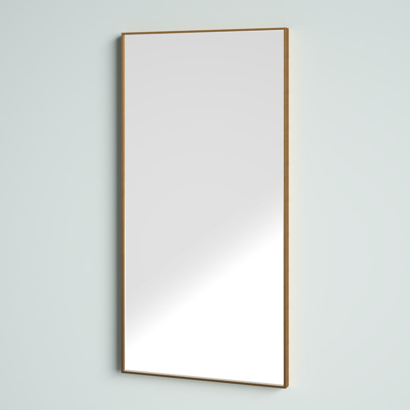 Foran Rectangle Wall Mirror, Gold, 40" H x 20" W
