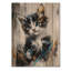 Art moderne sur bois de pin, chaton moderne et chat I-2110057887