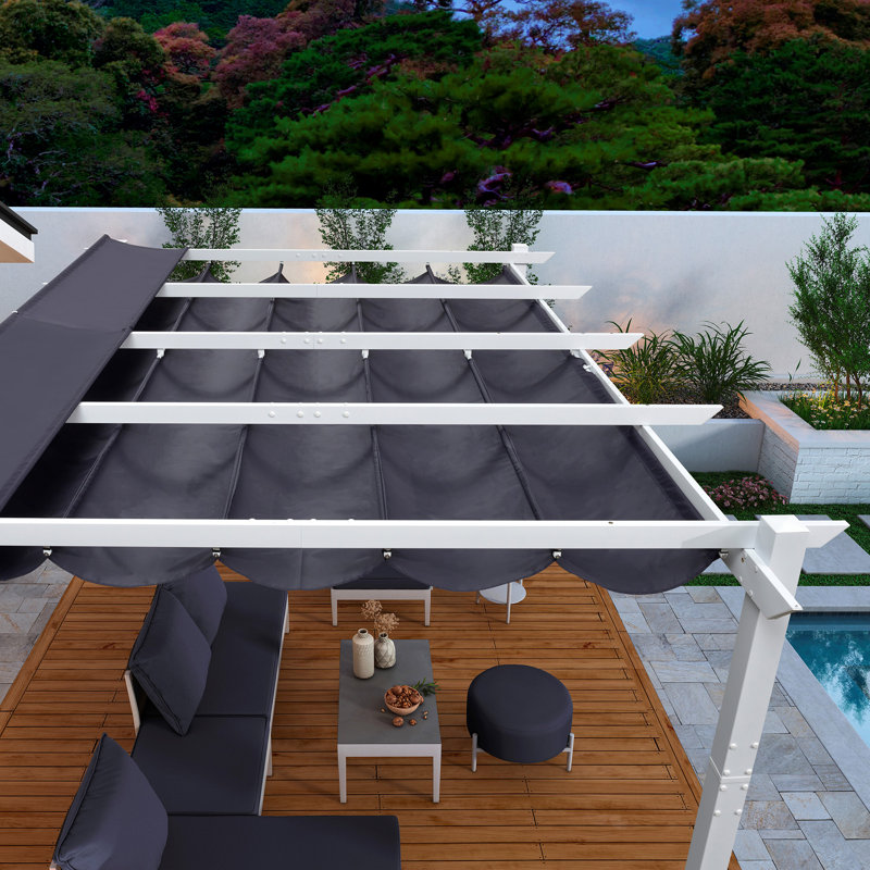 4m x 3m Aluminium Pergola, Navy Blue