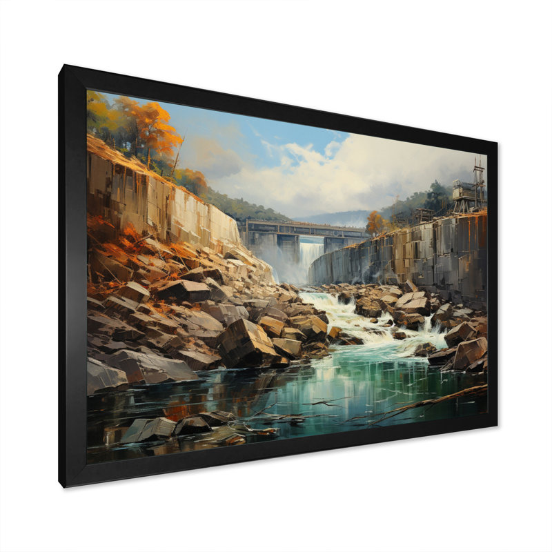 Bernadoni " Hoover Dam Nevada Arizona III ", H 16 po x l 32 po x P 1 po, Cadre simple noir