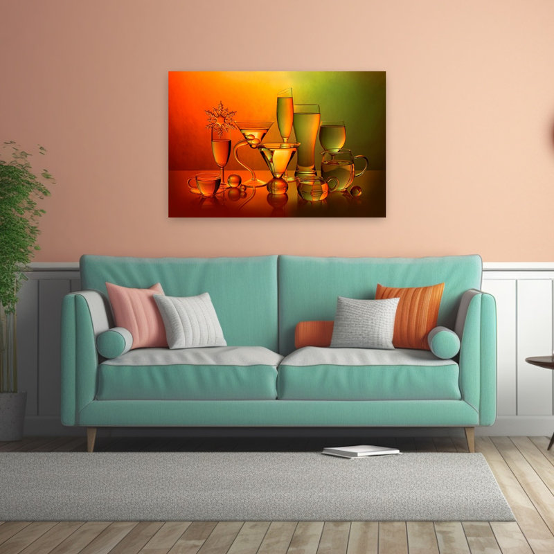 Impression d'art mural contemporain coloré et coloré, 32" H x 48" W