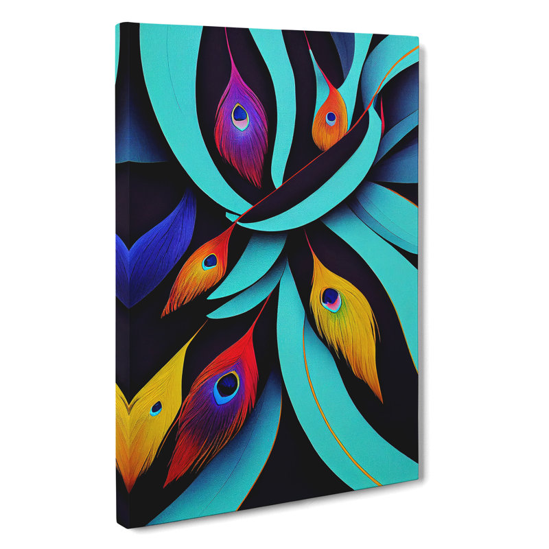 Peacock Feathers No.1 Abstract - Wrapped Canvas, 76cm H x 50cm W x 3cm D