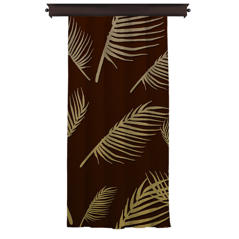 Rideau en polyester Siegmar, Brun / vert