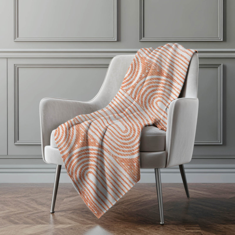 Jeté Art déco en sherpa Addison, Saumon