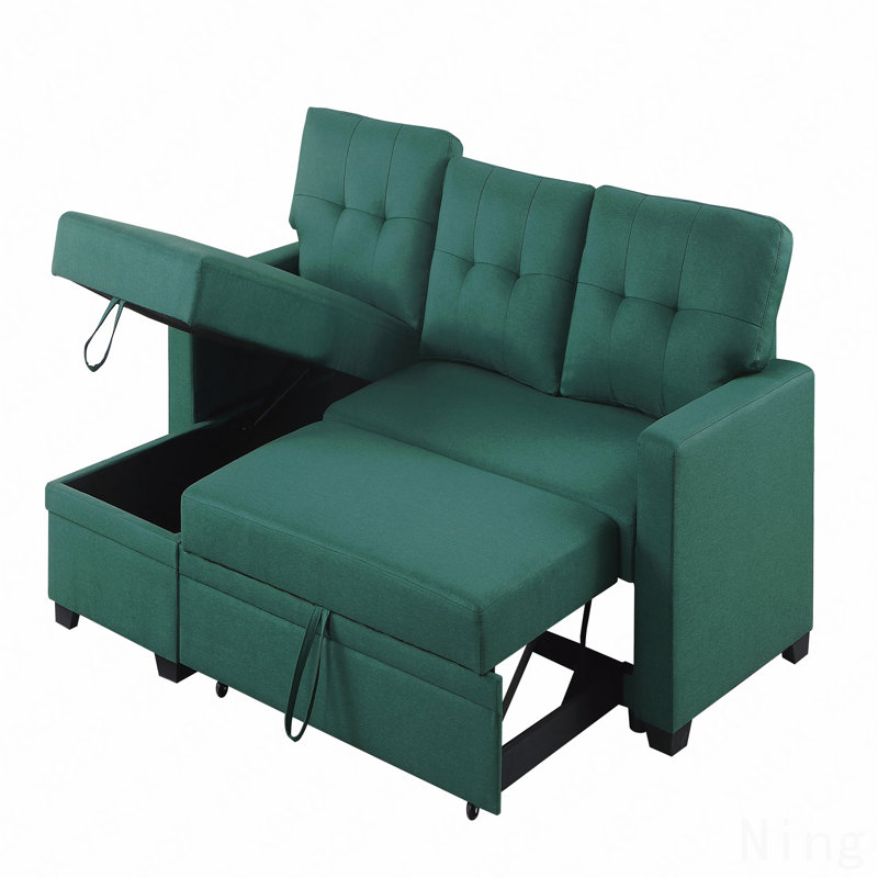 Canapé modulaire rembourré avec méridienne, Vert