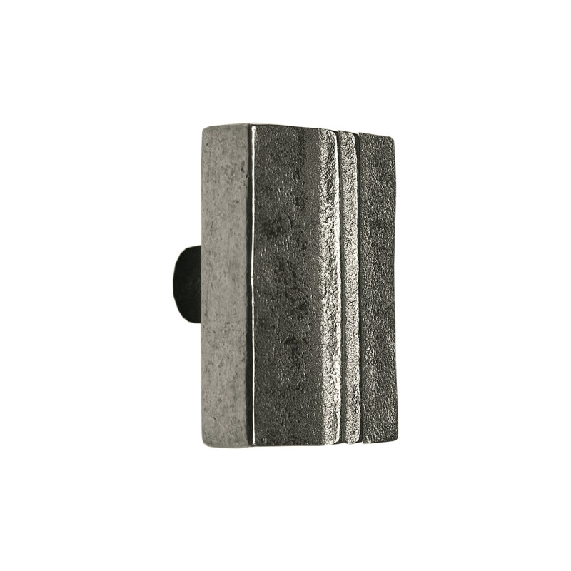 Marrakesh Bronze Rectangular Knob, White Bronze Medium