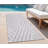 8' Runner Lavender and Ivory Geometric Washable Non Skid Indoor Outdoor Runner Rug