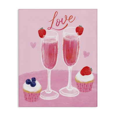  Valentine's Twin Champagne Canvas Wall Art by Be Ni La