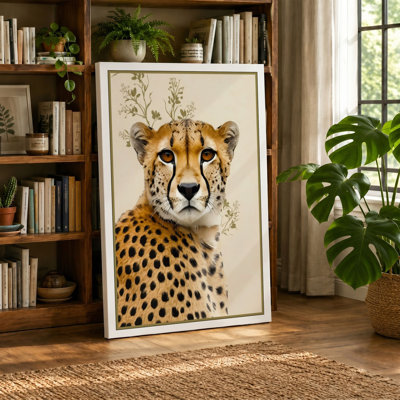 Dignified Cheetah Boho - Wrapped Canvas