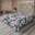 Rose doux, bleu-vert / floral