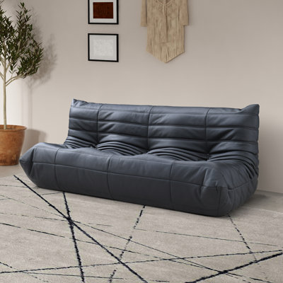 Rachel Boneless 77.75" Vegan Leather Upholstered Sofa